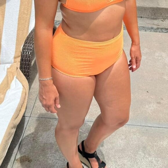 Zyia Orange Pfeiffer Beach Hi-waisted Bikini Bottom - Picture 3 of 5